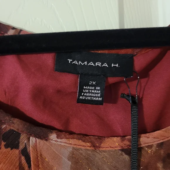 NWT- Elegant Floral Blouse - Autumn Hues - Picture 6 of 6